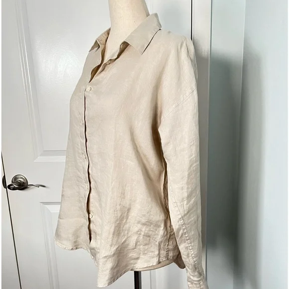 Uniqlo 100% linen essential Button Down Shirt size XS - Picture 8 of 11